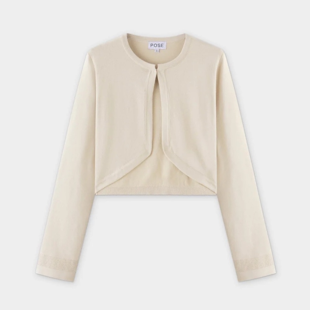 POSE Flat Ribbed Trim Shrug